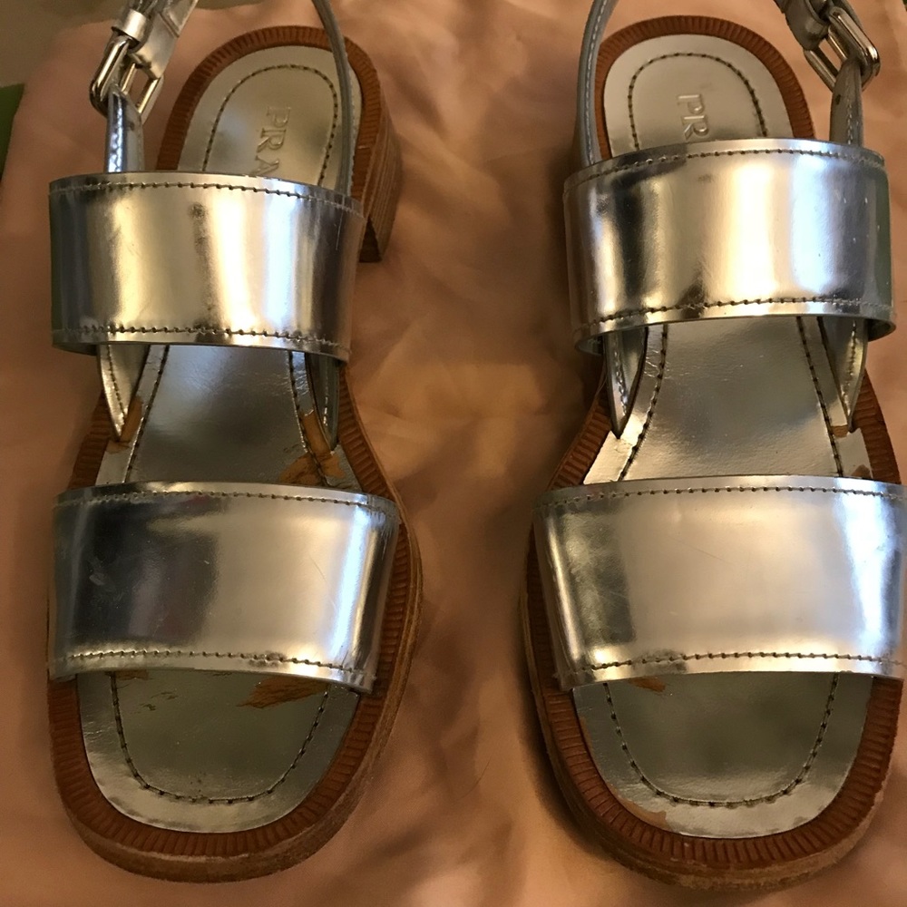 Prada sandals and large silky dust bag!